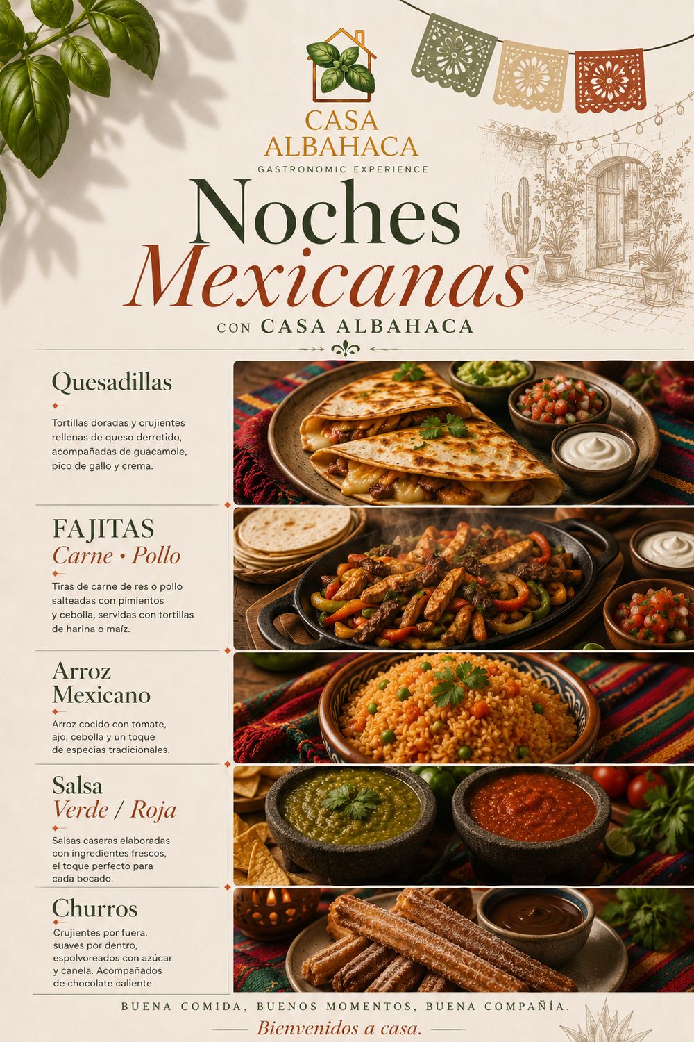 Menú Noche Mexicana